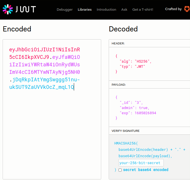 Image of JWT decoded